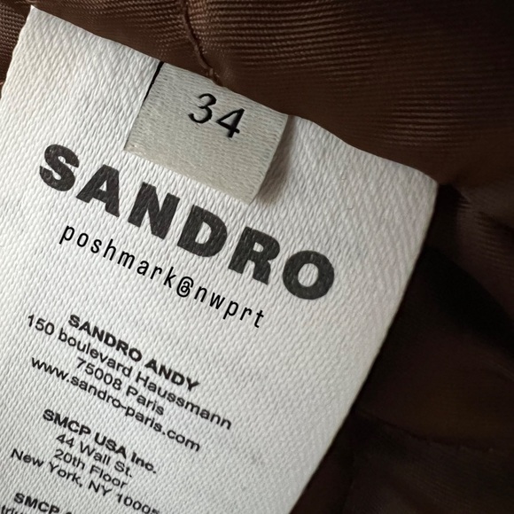 Sandro Bastille Plaid Quilted Barn Coat Field Zip Up Jacket 34 XS 0 Brown - Picture 10 of 16